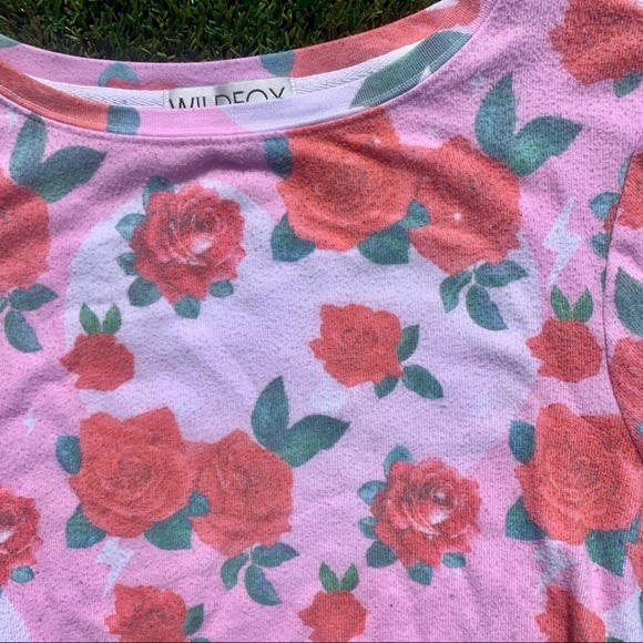 Wildfox electric love sweatshirt rise print pink red small - Picture 3 of 5